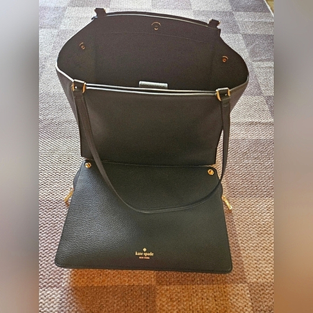 Kate Spade Brim Laptop Tote in Black Pebbled Leather - Picture 6 of 16